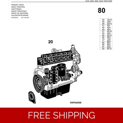 80 JOHN DEERE 8100 8200 8300 8400 TRACTORS PARTS MANUAL